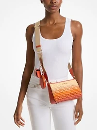 Jet Set Small Ombré Straw Crossbody Bag with Case for Apple Airpods Pro