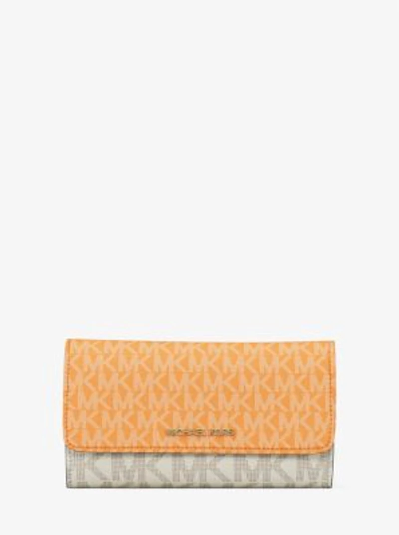 Jet Set Large Signature Logo Tri-Fold Wallet