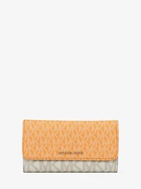 Jet Set Large Signature Logo Tri-Fold Wallet