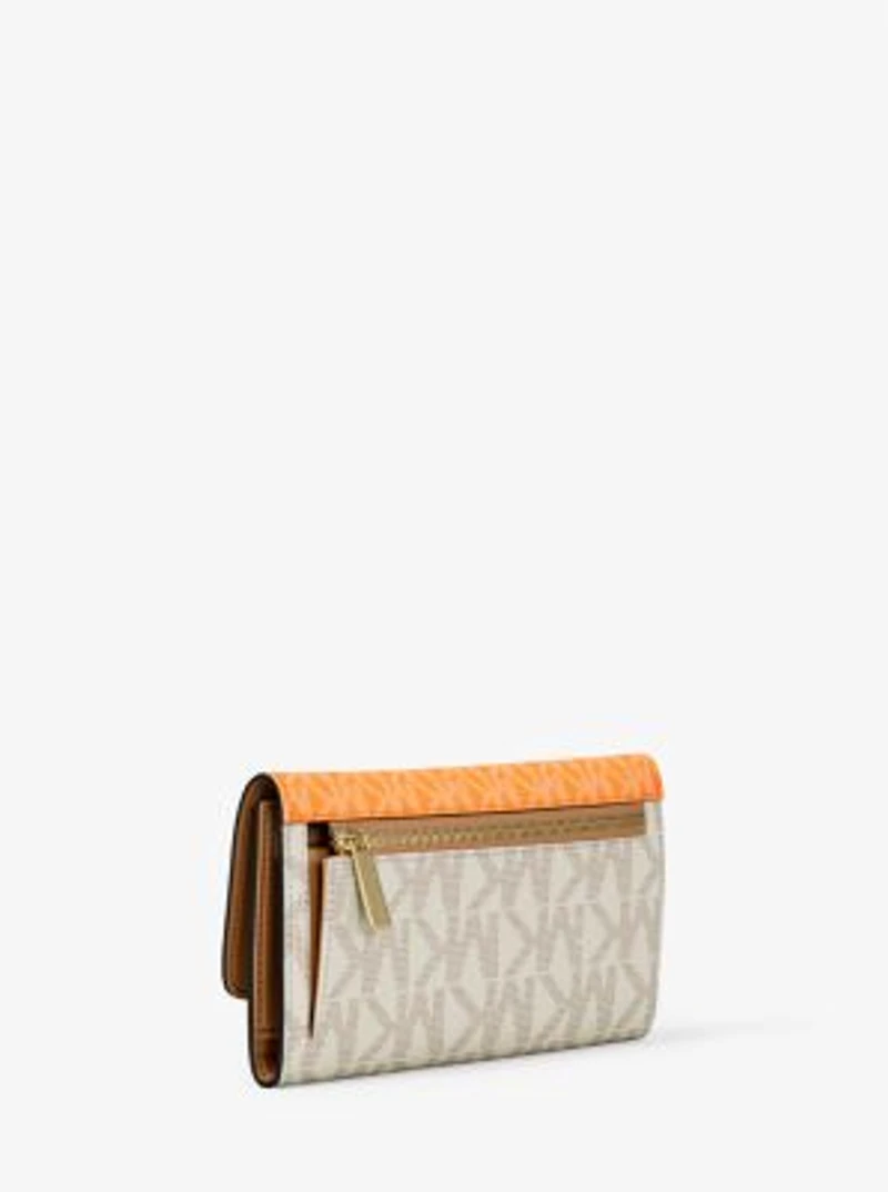 Jet Set Large Signature Logo Tri-Fold Wallet