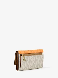 Jet Set Large Signature Logo Tri-Fold Wallet