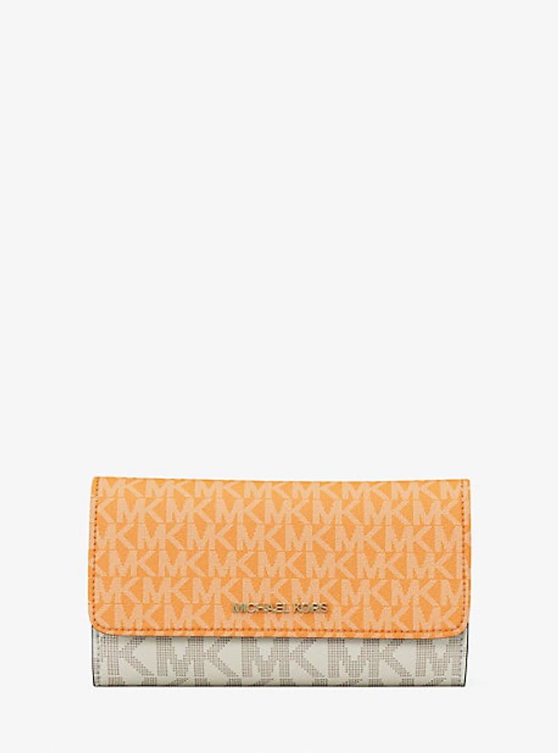 Jet Set Large Signature Logo Tri-Fold Wallet