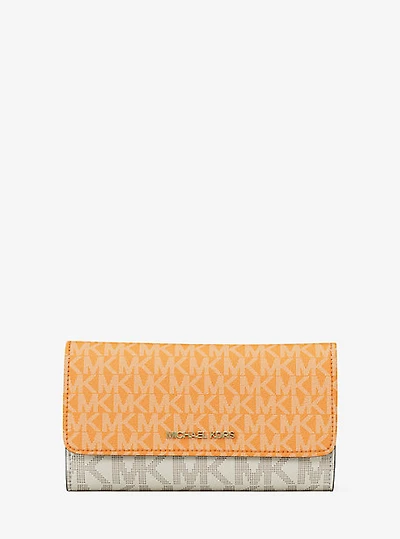 Jet Set Large Signature Logo Tri-Fold Wallet