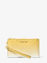 Jet Set Large Ombré Signature Logo Wristlet