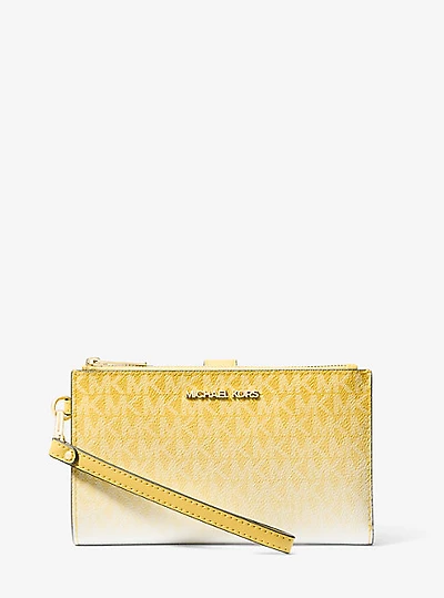 Jet Set Large Ombré Signature Logo Wristlet