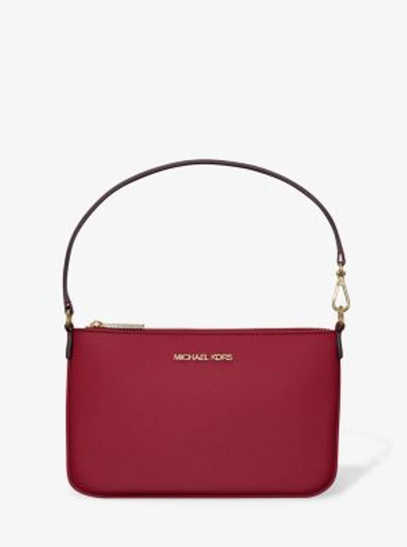 Jet Set Small Pebbled Leather Convertible Wristlet