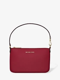 Jet Set Small Pebbled Leather Convertible Wristlet