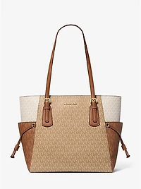 Voyager Large Color-Block Signature Logo Tote Bag