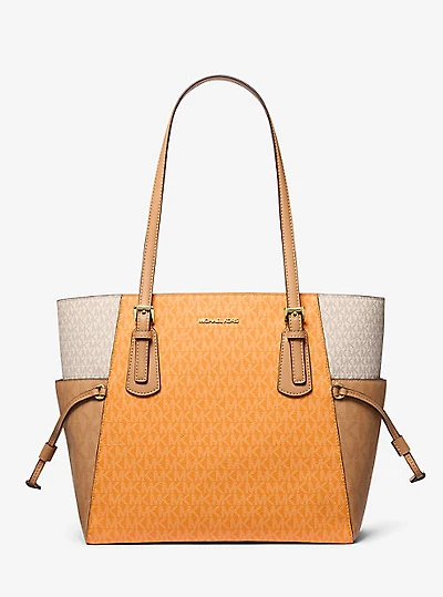 Voyager Large Color-Block Signature Logo Tote Bag