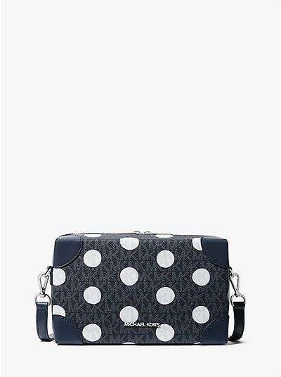 Jeanie Small Polka Dot Signature Logo Trunk Crossbody Bag