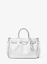 Carson Small Crocodile Embossed Satchel