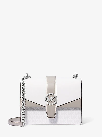 Greenwich Small Color-Block Signature Logo Crossbody Bag