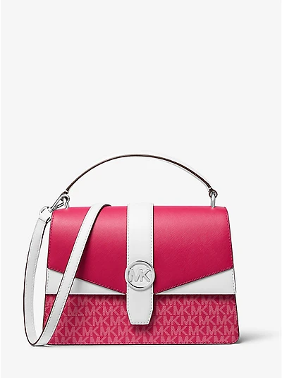 Greenwich Medium Color-Block and Signature Logo Satchel