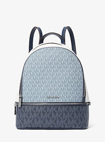 Rhea Medium Color-Block Signature Logo Backpack