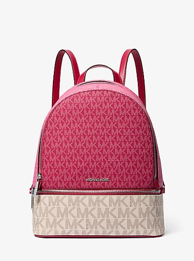 Rhea Medium Color-Block Signature Logo Backpack