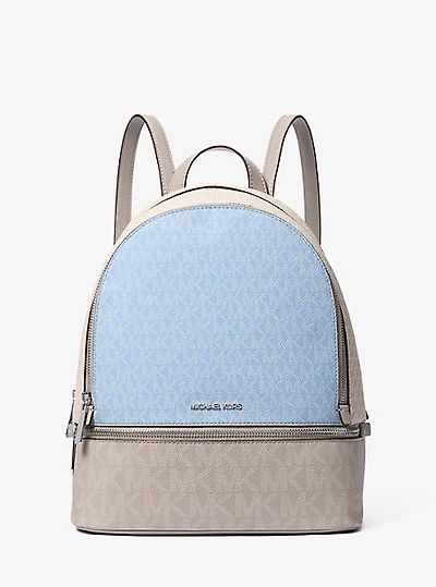 Rhea Medium Color-Block Signature Logo Backpack