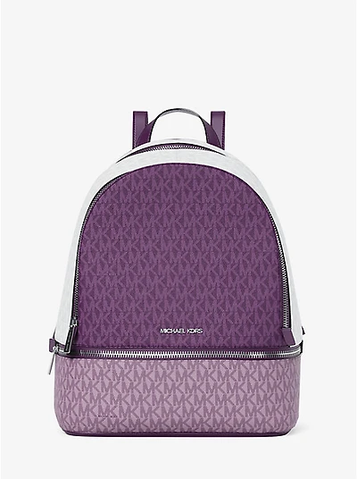 Rhea Medium Color-Block Signature Logo Backpack