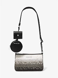 Jet Set Small Ombré Straw Crossbody Bag with Case for Apple Airpods Pro®