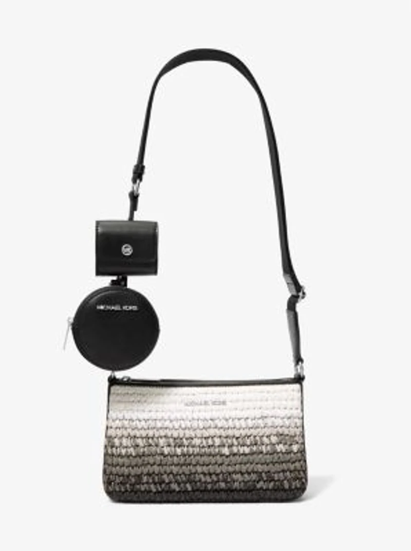 Jet Set Small Ombré Straw Crossbody Bag with Case for Apple Airpods Pro®