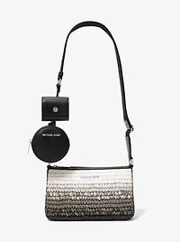 Jet Set Small Ombré Straw Crossbody Bag with Case for Apple Airpods Pro®