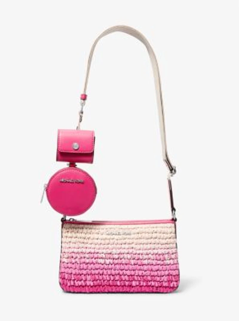 Jet Set Small Ombré Straw Crossbody Bag with Case for Apple Airpods Pro®