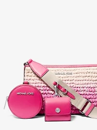 Jet Set Small Ombré Straw Crossbody Bag with Case for Apple Airpods Pro®