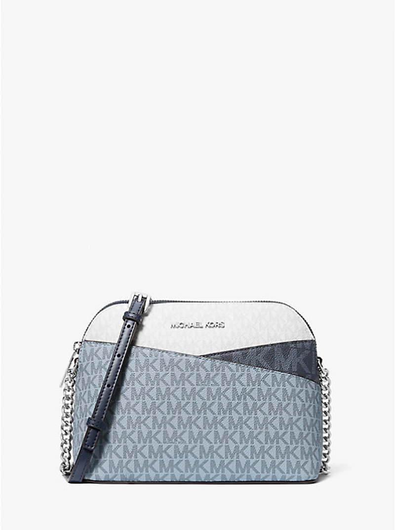 Jet Set Travel Color-Block Signature Logo Crossbody Bag