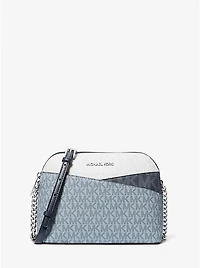Jet Set Travel Color-Block Signature Logo Crossbody Bag