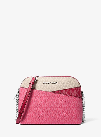 Jet Set Travel Color-Block Signature Logo Crossbody Bag