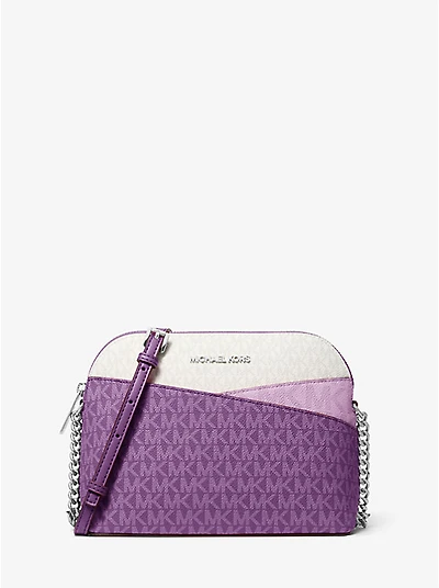 Jet Set Travel Color-Block Signature Logo Crossbody Bag