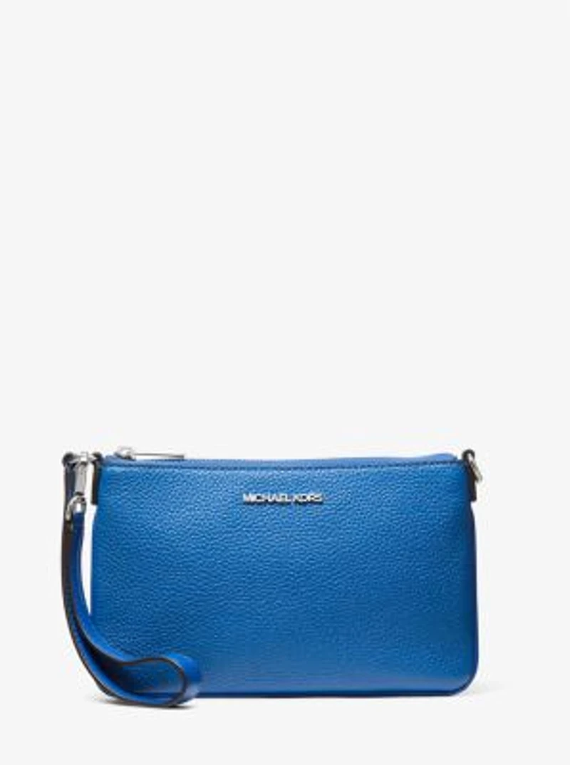 Jet Set Small Pebbled Leather Convertible Wristlet