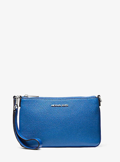 Jet Set Small Pebbled Leather Convertible Wristlet