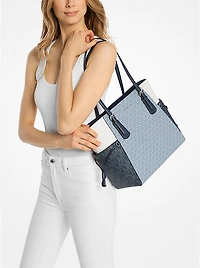Voyager Large Color-Block Signature Logo Tote Bag