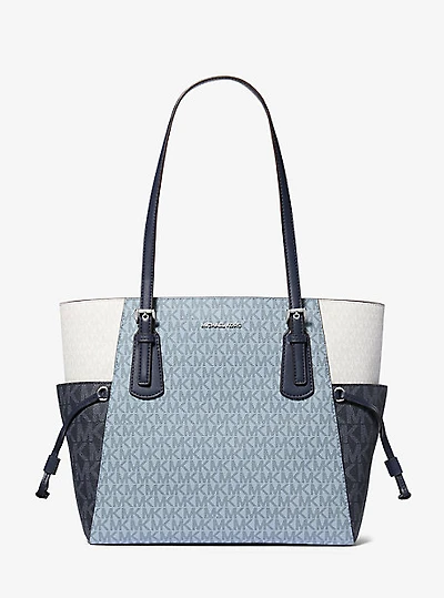 Voyager Large Color-Block Signature Logo Tote Bag