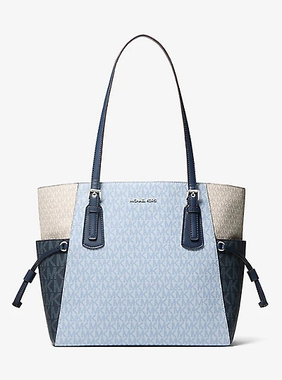 Voyager Large Color-Block Signature Logo Tote Bag