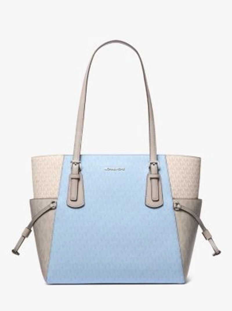 Voyager Large Color-Block Signature Logo Tote Bag