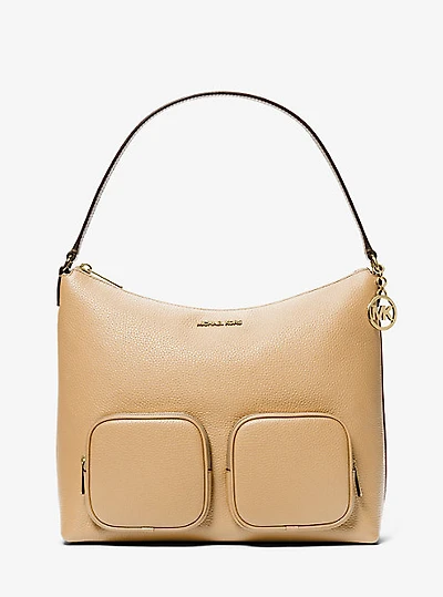 Merritt Large Pebbled Leather Cargo Shoulder Bag