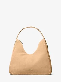 Nayla Medium Suede Hobo Shoulder Bag
