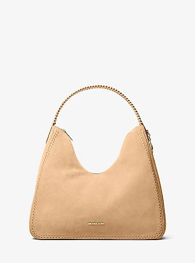 Nayla Medium Suede Hobo Shoulder Bag