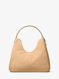 Nayla Medium Suede Hobo Shoulder Bag