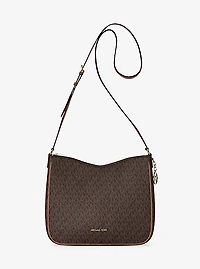 Nayla Medium Signature Logo Messenger Bag