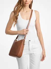 Nayla Medium Pebbled Leather Messenger Bag
