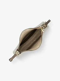 Nayla Medium Metallic Signature Logo Messenger Bag