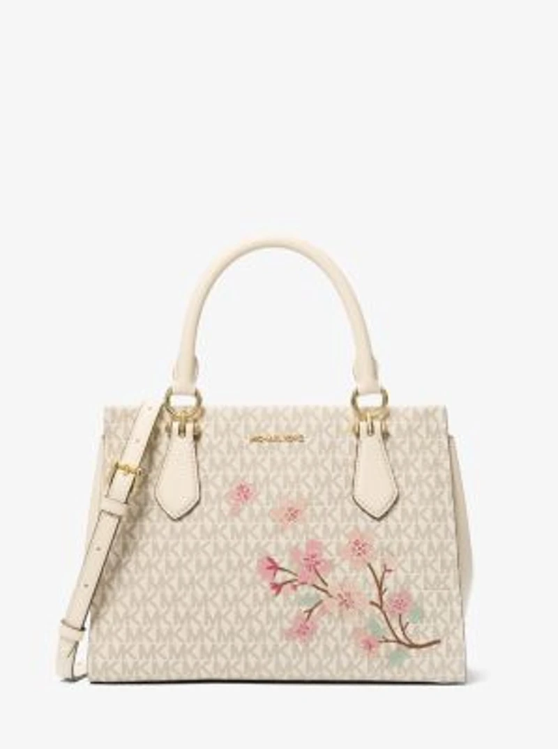 Marilyn Medium Embellished Signature Logo Satchel