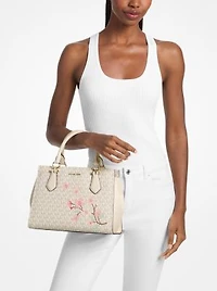 Marilyn Medium Embellished Signature Logo Satchel
