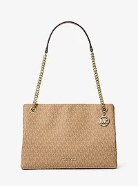 Christina Medium Signature Logo Messenger Bag