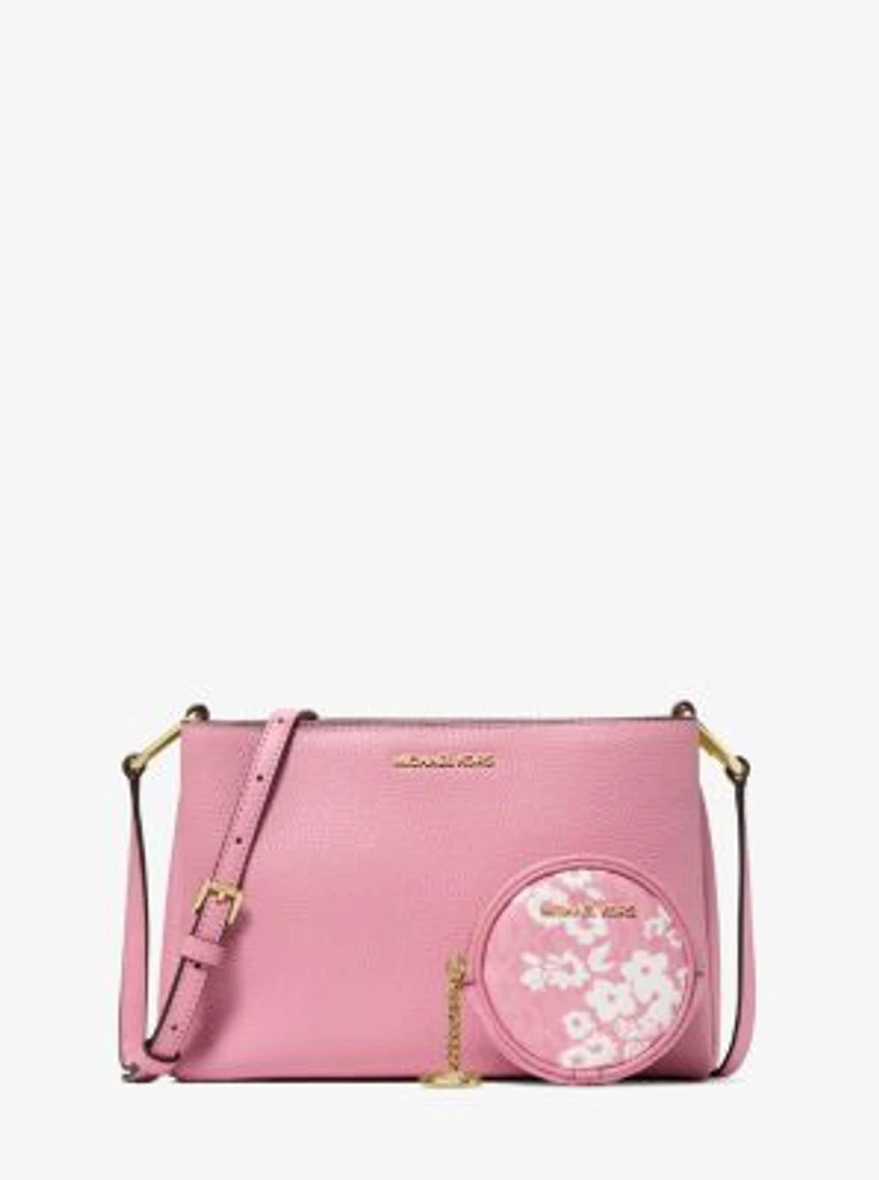 Trisha Pebbled Leather Crossbody Bag With Pouch