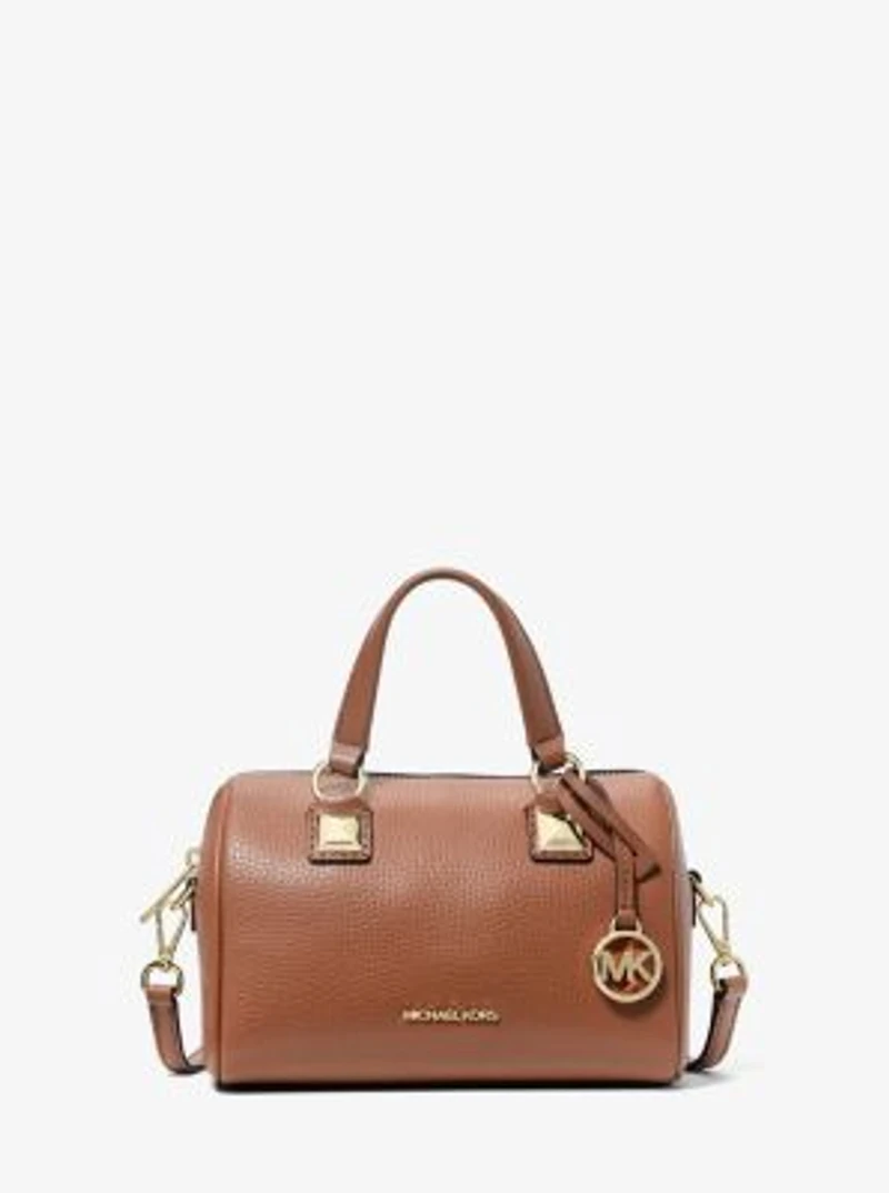 Grayson Small Pebbled Leather Duffel Crossbody Bag