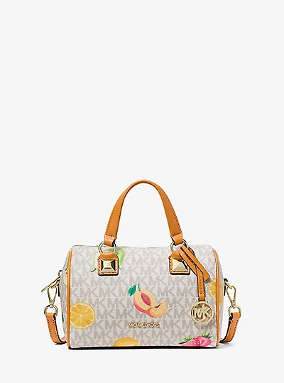Grayson Small Printed Signature Logo Duffel Crossbody Bag