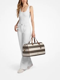 Grayson Extra-Large Striped Signature Logo Weekender Bag